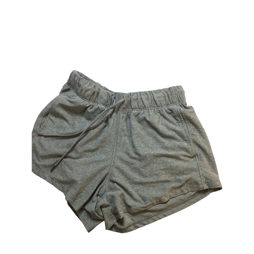 Athletic Works Womens Gray Heather Knit Shorts Drawstring Pockets Size M 8-10